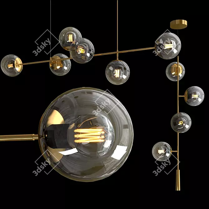 Gorgeous Olive Branch Chandelier 3D model image 1