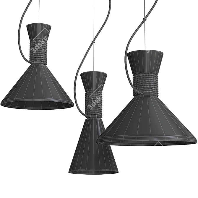 Vibrant Ropes Pendant Lamp 3D model image 3