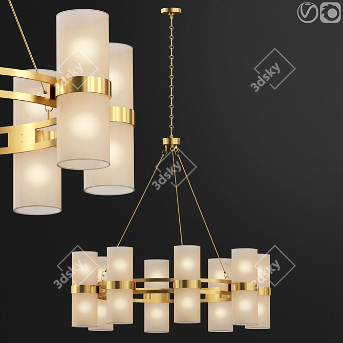 Elegant Tiburon Round Chandelier 3D model image 1