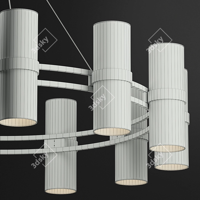 Elegant Tiburon Round 12-Light Chandelier 3D model image 4