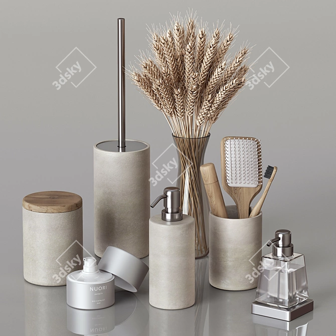 Rustic Wheat Bathroom Set 3D model image 7