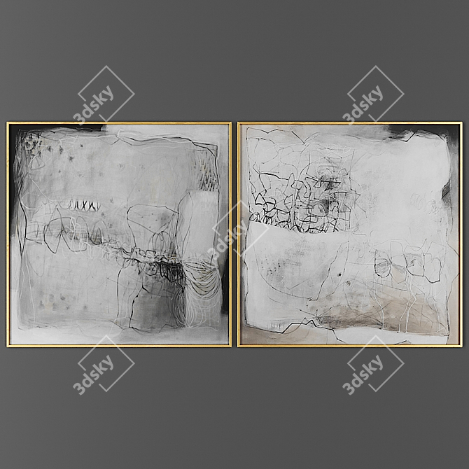 Dual Artistry: Picture Frame Duo 3D model image 1