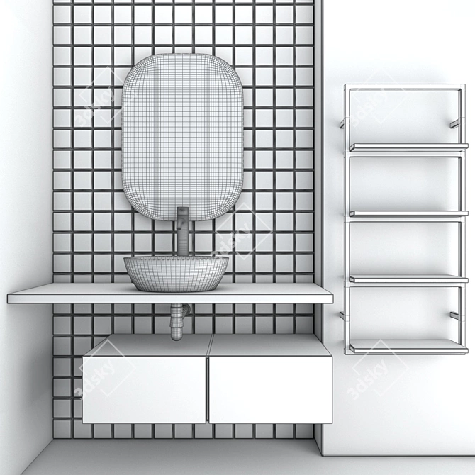 7-Piece Bathroom Set - Modern & Functional 3D model image 3