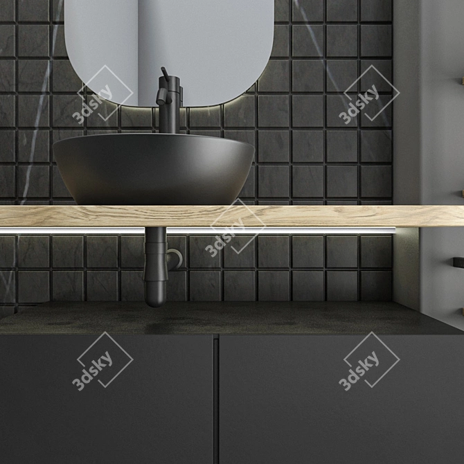 7-Piece Bathroom Set - Modern & Functional 3D model image 4