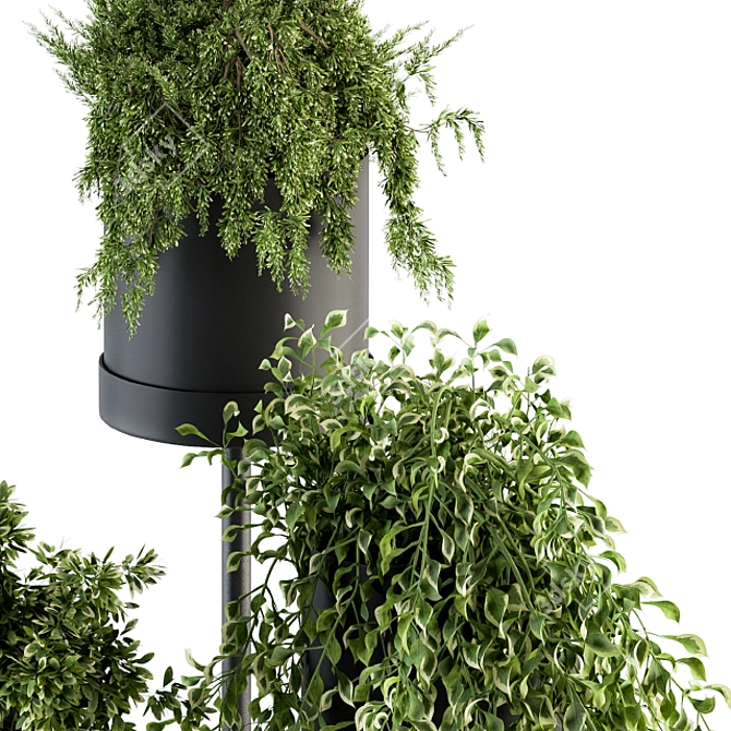 Elegant Black Box Plant Stand 3D model image 3