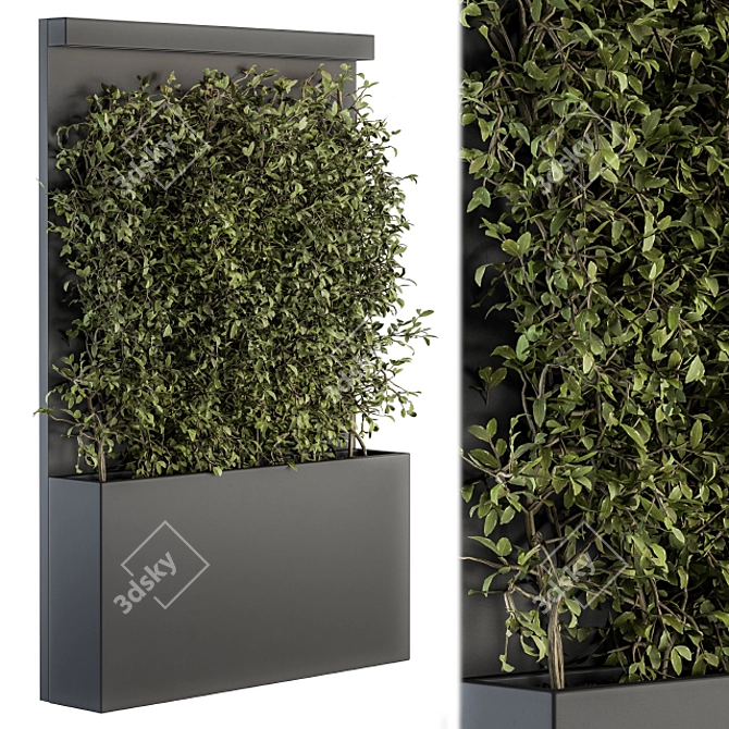 Artful Greenery: Vertical Wall Decor 3D model image 1