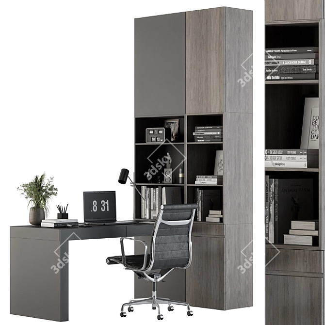 Stylish Home Office Furniture 3D model image 1