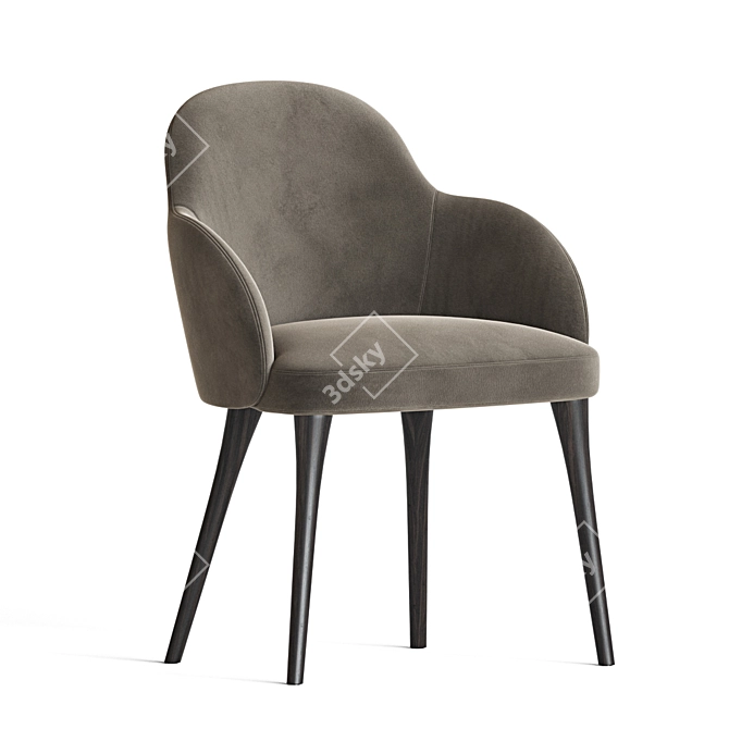 Velvet Dining Chair: Giulia 3D model image 2