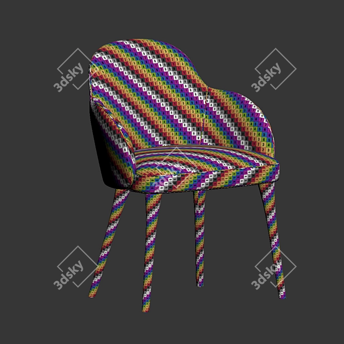 Velvet Dining Chair: Giulia 3D model image 5