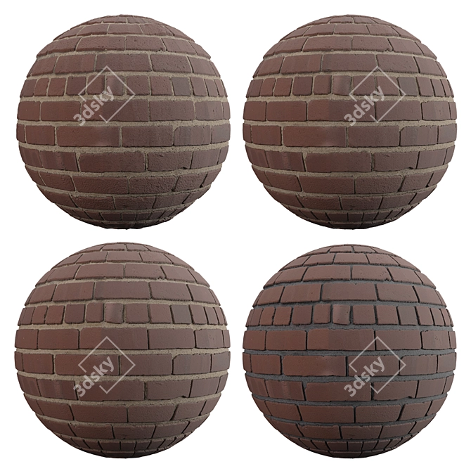 Red Brick Texture: Running Bold 3D model image 2