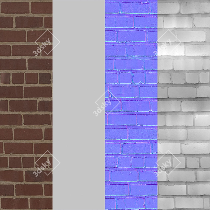 Red Brick Texture: Running Bold 3D model image 3