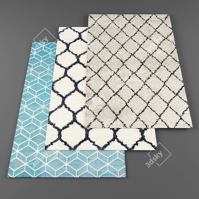 High-Res Random Rugs Bundle 3D model image 1