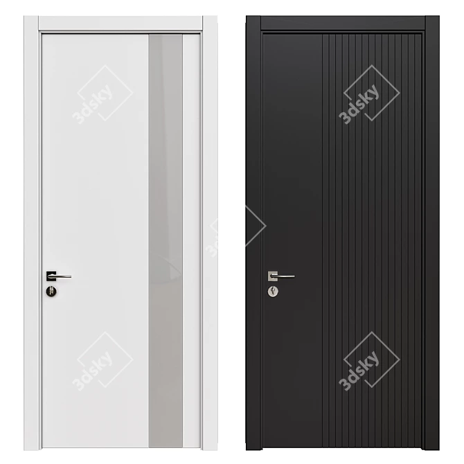 Sleek Interior Door: Visualize Your Space 3D model image 1