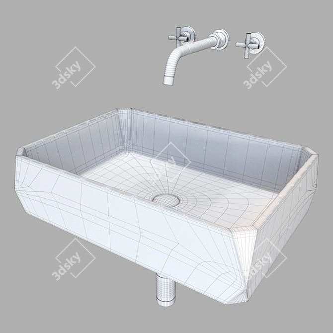 Terazzo F Washbasin: Sleek and Functional 3D model image 3