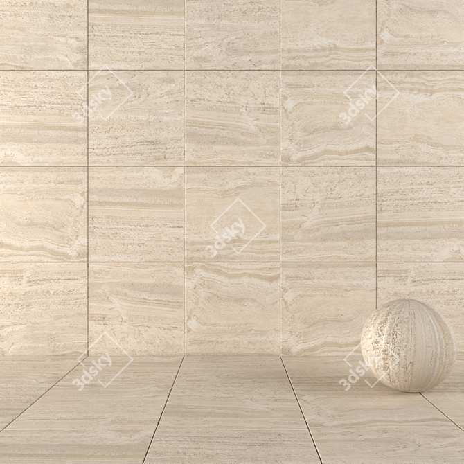 Flaviker Navona Honey Vein: Stunning 80x80 Wall & Floor Tiles 3D model image 1