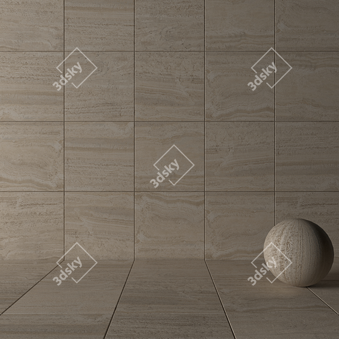 Flaviker Navona Honey Vein: Stunning 80x80 Wall & Floor Tiles 3D model image 3