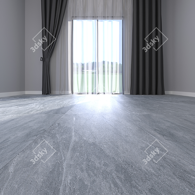 Sleek Blue Tiles for Classy Floors 3D model image 2