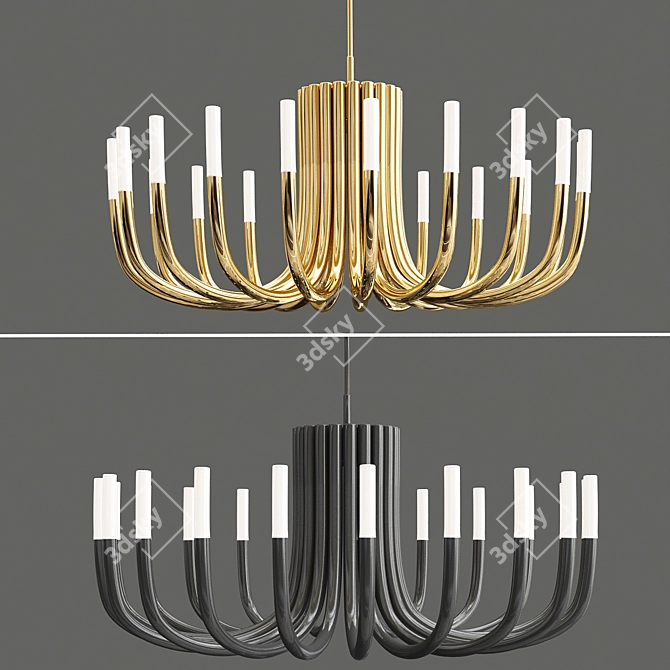 Elegant Rousseau Oval Chandelier 3D model image 1