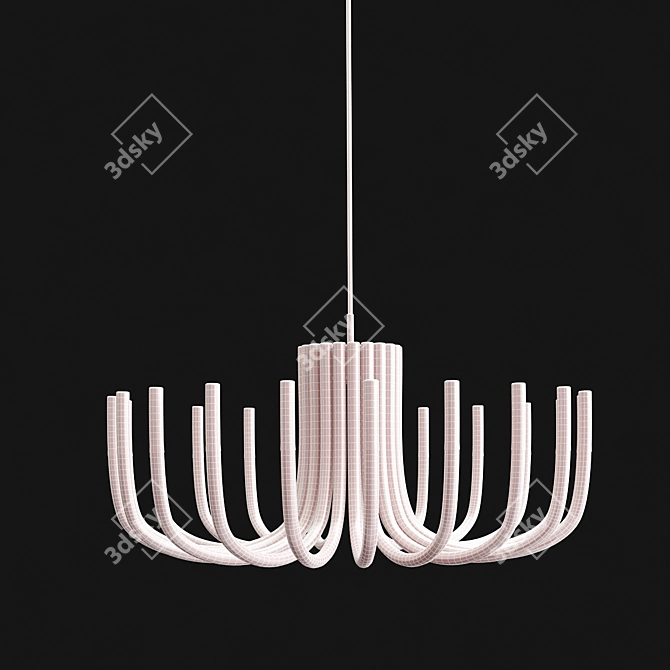 Elegant Rousseau Oval Chandelier 3D model image 3