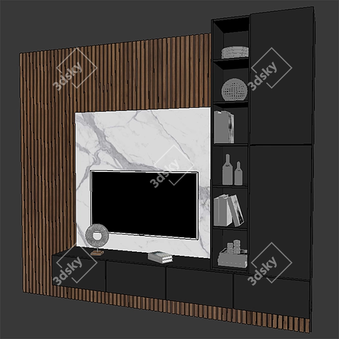 Modern TV Stand: Ready-to-Use Visualizations 3D model image 3