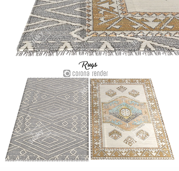 Luxurious Handmade Carpets 3D model image 1