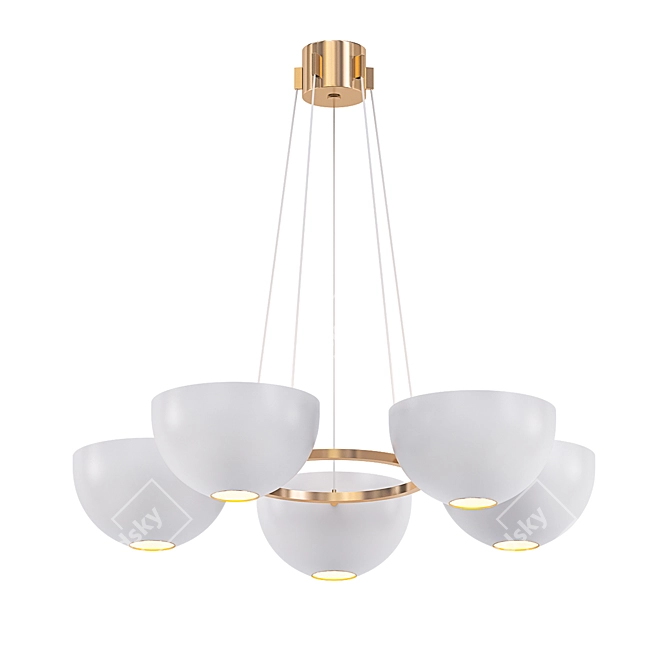 Round Jackson Chandelier: Sculptural Elegance 3D model image 1