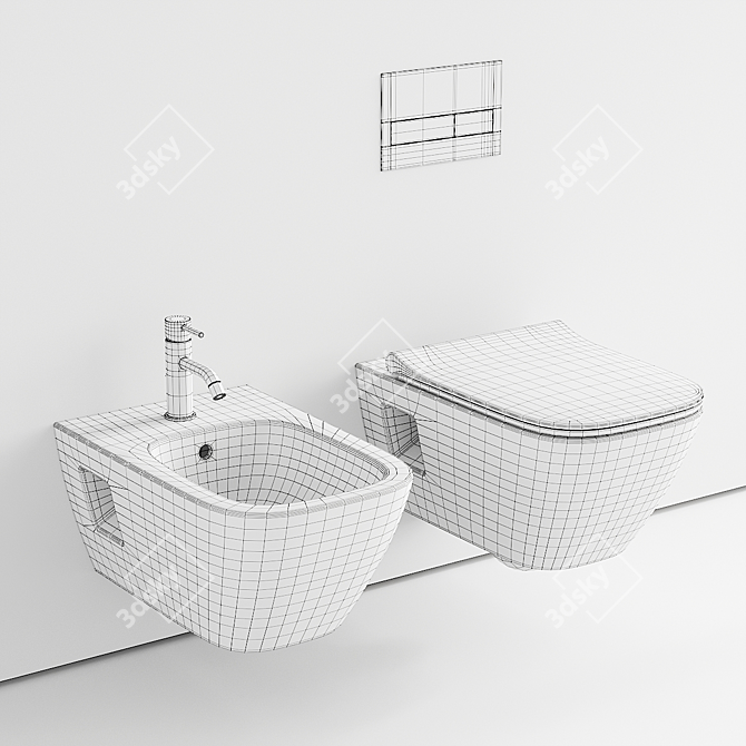 Modo Wall-Hung Toilet & Bidet 3D model image 5