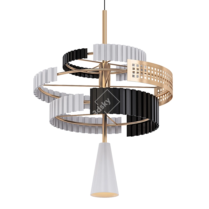 Elegant Lighting Masterpiece: Wallie Chandelier 3D model image 1