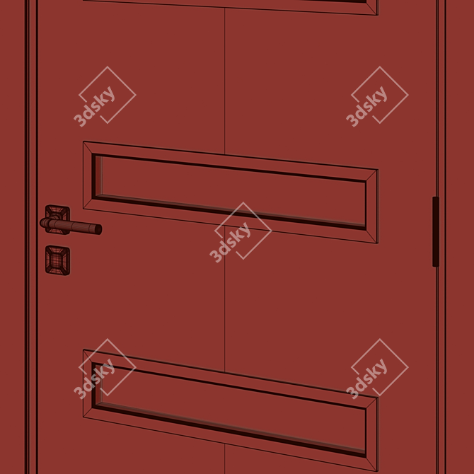 Sleek 73" Interior Door 3D model image 4