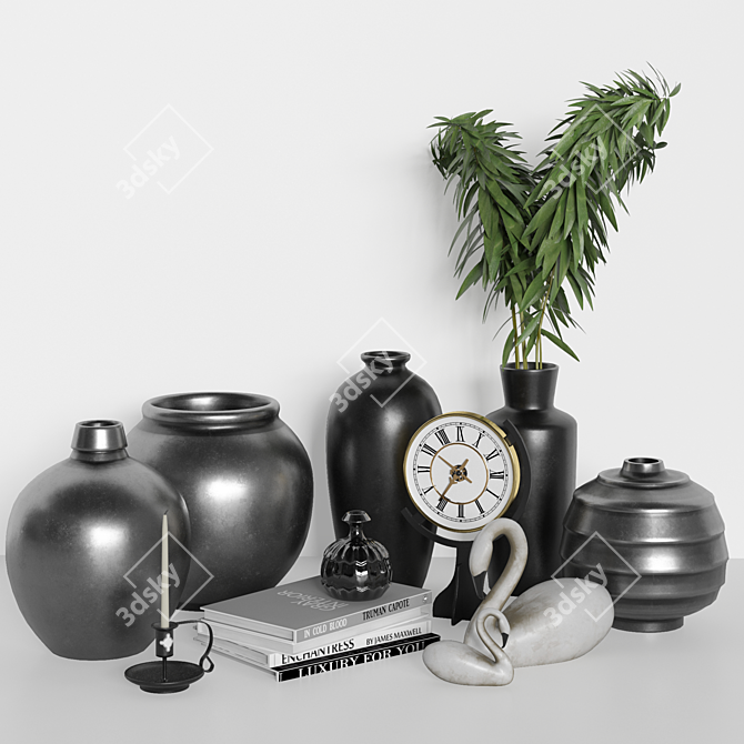 Elegant 12-Piece Decor Set 3D model image 1