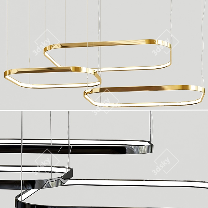 Minimalist LED Pendant Lamp 3D model image 1