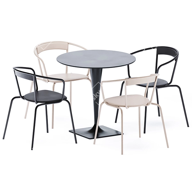 Sleek Dream Round Table 3D model image 2