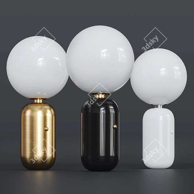 Sleek Glass Pod Lamp 3D model image 1