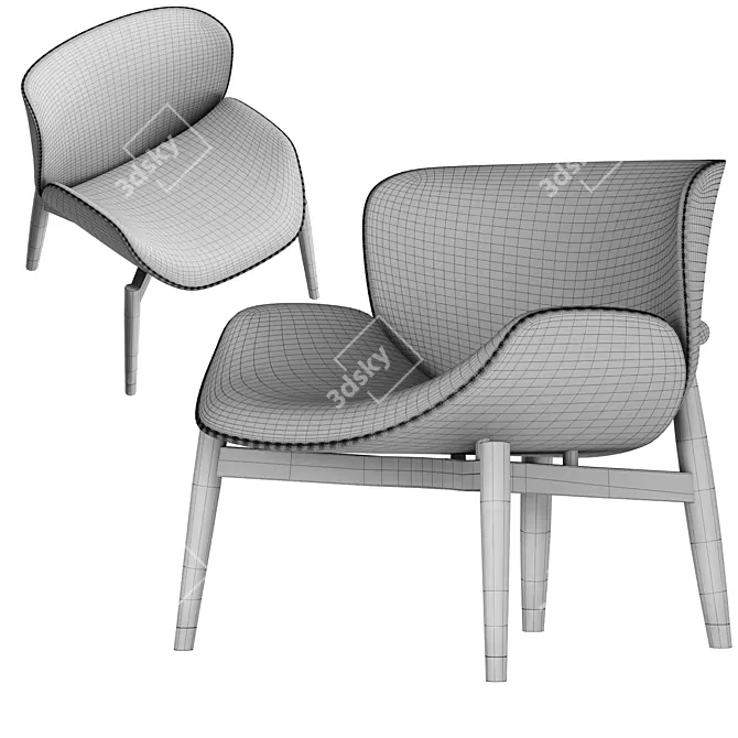 Baxter Jorgen Chair: Sleek Design, Maximum Comfort 3D model image 4