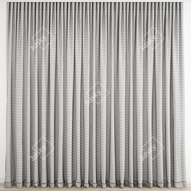 Modern Polygonal Curtain Design 3D model image 4