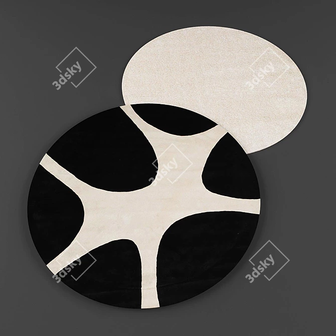 Contemporary Round Rugs 1500mm 3D model image 2