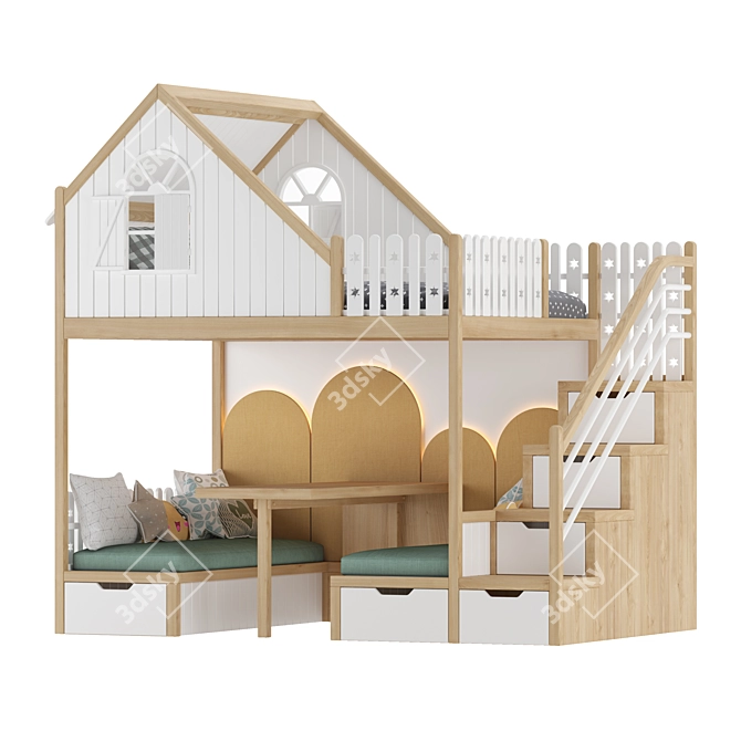Dreamland Haven Kids Bed 3D model image 1