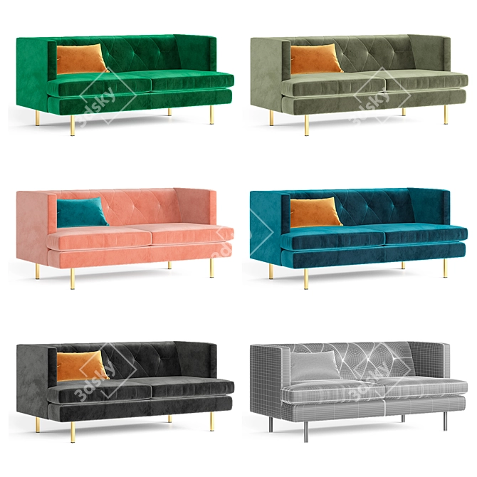 Modern and Stylish Avec Sofas 3D model image 2