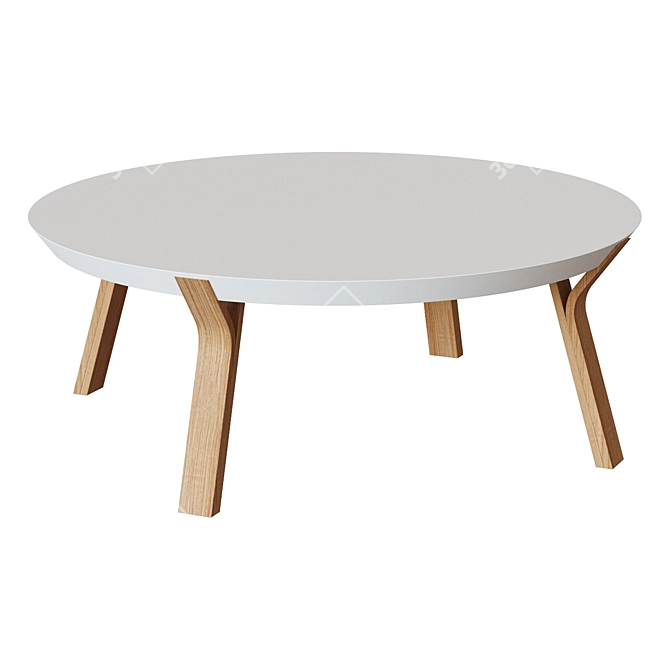 Modern Solid White Coffee Table 3D model image 1