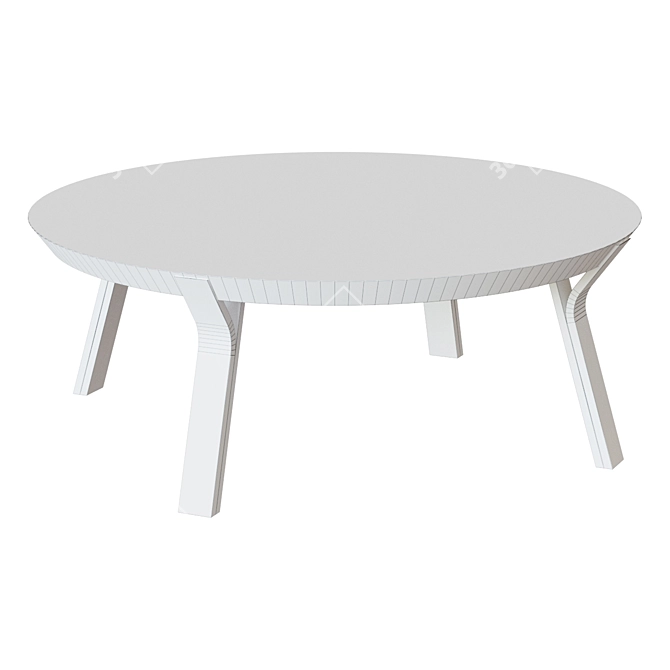 Modern Solid White Coffee Table 3D model image 2