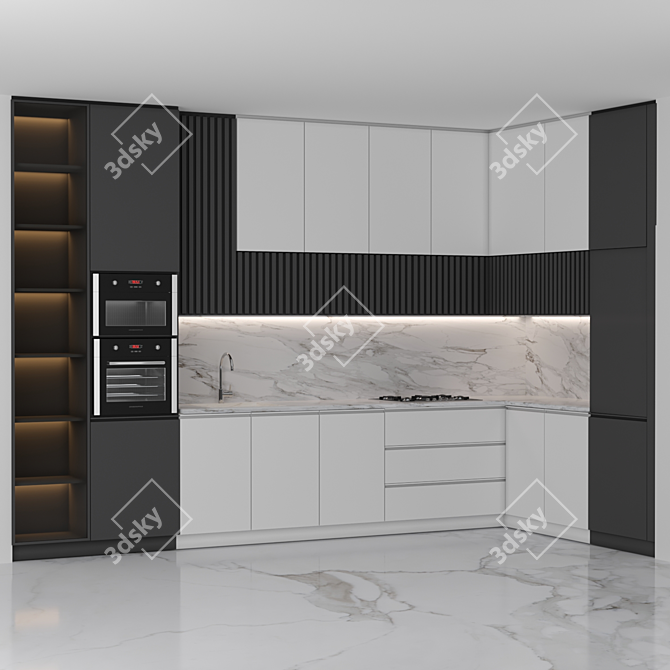 Modern Kitchen 21: Stylish and Functional 3D model image 1