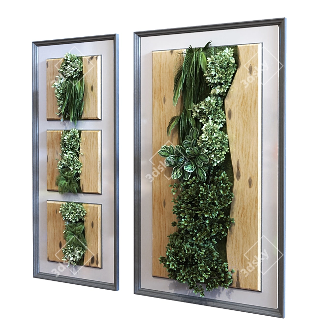 Elegant Green Wall Frame Set 3D model image 5