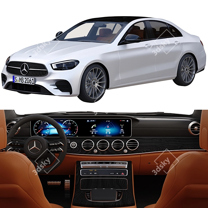 2021 Mercedes AMG E Class: Powerful & Stylish Sedan 3D model image 1