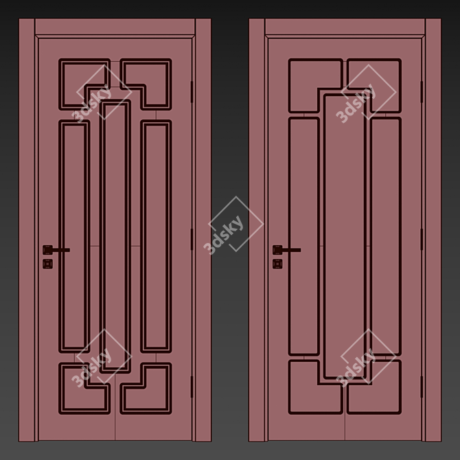 Modern Interior Door 125 3D model image 3