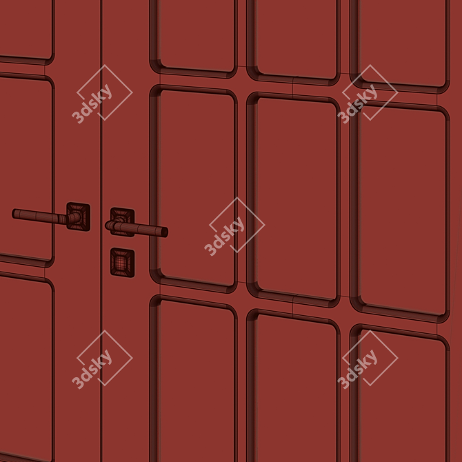 Elegant Interior Door 128 3D model image 4