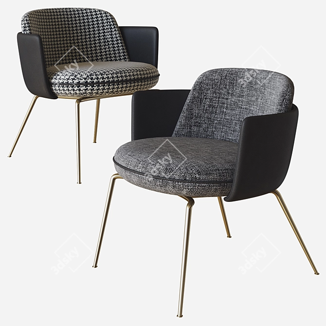 Domo Merwyn Lounge Chair: Luxurious Comfort 3D model image 1