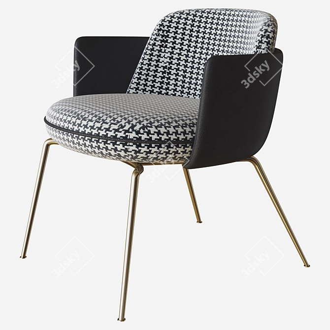 Domo Merwyn Lounge Chair: Luxurious Comfort 3D model image 3