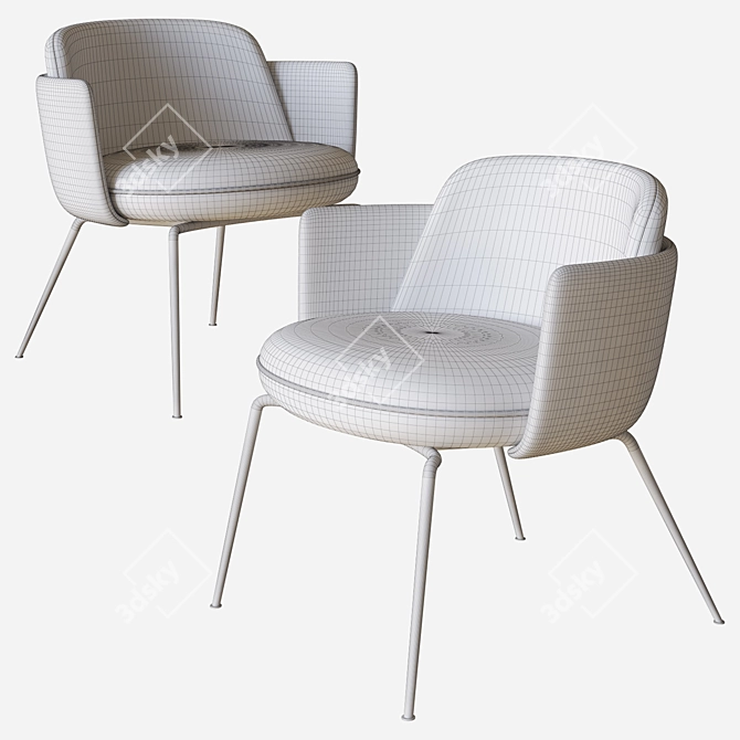 Domo Merwyn Lounge Chair: Luxurious Comfort 3D model image 4