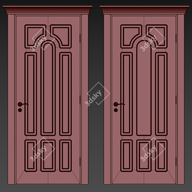 Modern Interior Door 140 - 3D Model 3D model image 3