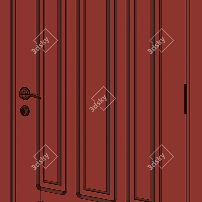 Modern Interior Door 140 - 3D Model 3D model image 4